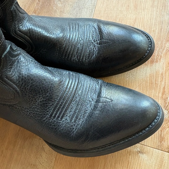 Ariat black leather stitched cowboy boots - Picture 6 of 11